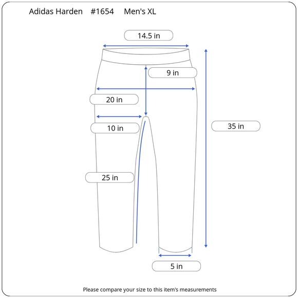 Adidas Harden Jogger Pants Men’s XL (Fits 29W) Black Cropped Multicolor Stripe - Picture 13 of 13